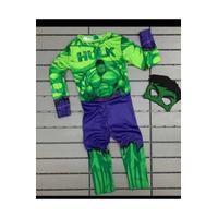 Hulk Yeşil Dev Kostümü Basklı Maskeli Çocuk Kostümü