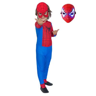 Işıklı Maskeli Spiderman Kostümü Örümcek Adam Çocuk Kostümü Klasik