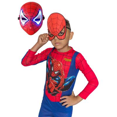 Işıklı Maskeli Spiderman Kostümü Örümcek Adam Çocuk Kostümü Resimli