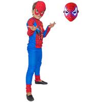 Işıklı Maskeli Spiderman Kostümü Örümcek Adam Çocuk Kostümü Resimli
