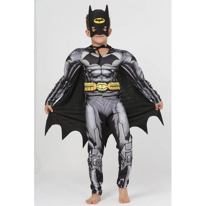 Kaslı Batman Çocuk Kostümü Pelerinli ve Maskeli Yarasa Adam Kostümü
