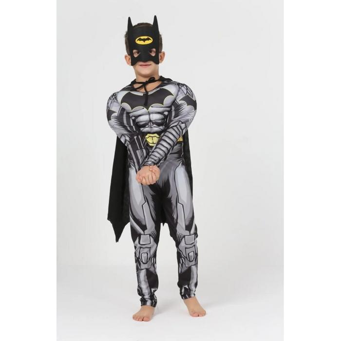 Kaslı Batman Çocuk Kostümü Pelerinli ve Maskeli Yarasa Adam Kostümü