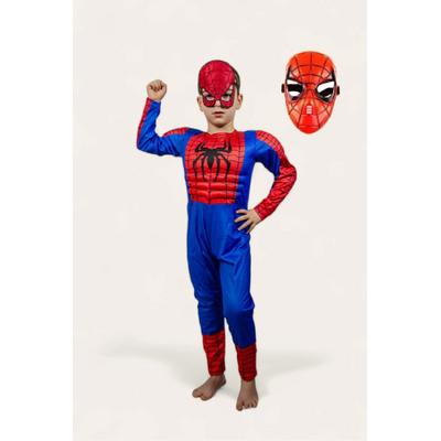 Kaslı Spiderman Kostümü Örümcek Adam 2 Maskeli Çocuk Kostümü 