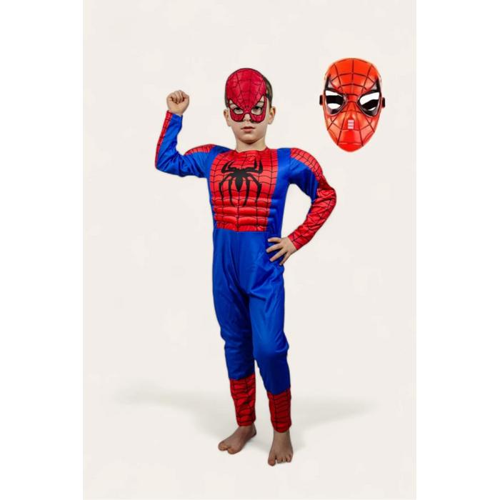 Kaslı Spiderman Kostümü Örümcek Adam 2 Maskeli Çocuk Kostümü 