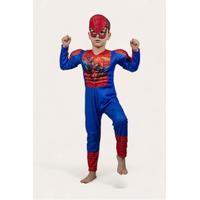 Kaslı Spiderman Kostümü Örümcek Adam Maskeli Çocuk Kostümü  Resimli