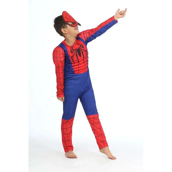 Kaslı Spiderman Kostümü Örümcek Adam Maskeli Çocuk Kostümü 