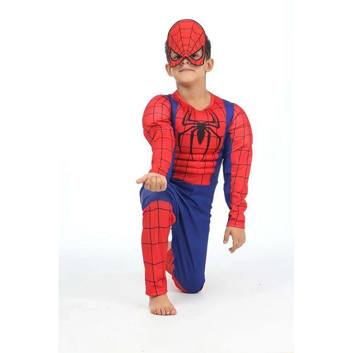 Kaslı Spiderman Kostümü Örümcek Adam Maskeli Çocuk Kostümü 