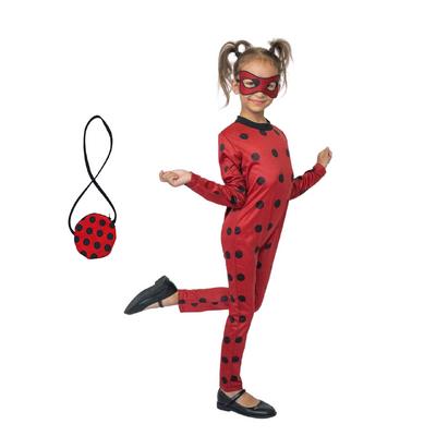 Ladybug Uğur Böceği Kostümü Maskeli ve Benekli Fermuarlı Askılı Çanta