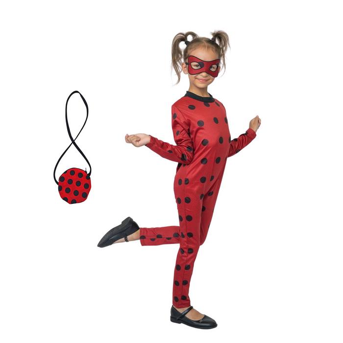 Ladybug Uğur Böceği Kostümü Maskeli ve Benekli Fermuarlı Askılı Çanta