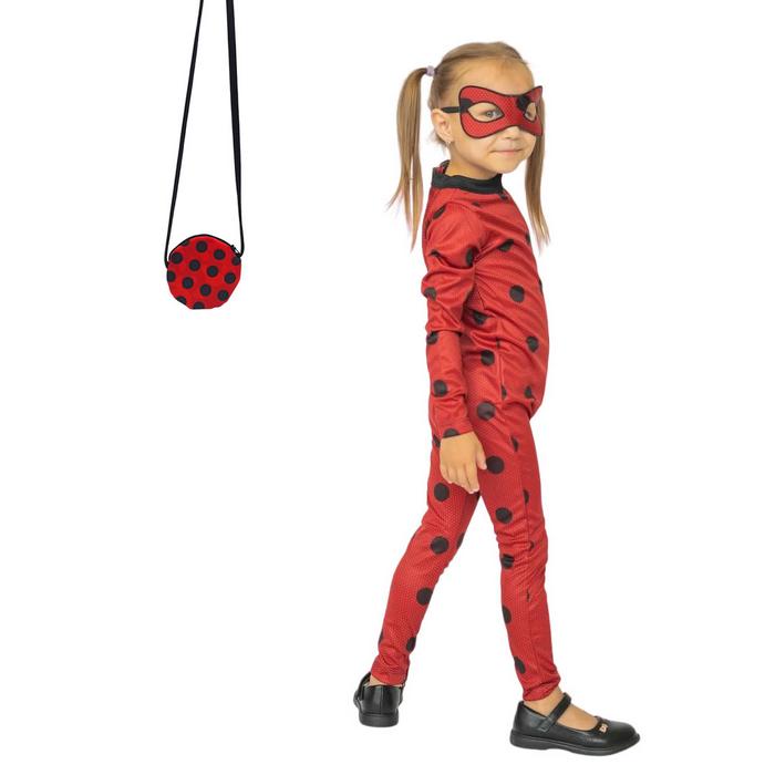 Ladybug Uğur Böceği Kostümü Maskeli ve Benekli Fermuarlı Askılı Çanta
