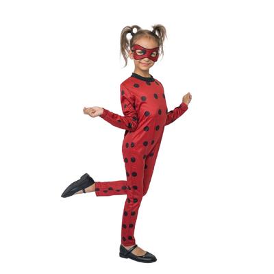 Ladybug Uğur Böceği Kostümü Mucize Lady Bug Kırmızı Benekli Maskeli Kostüm