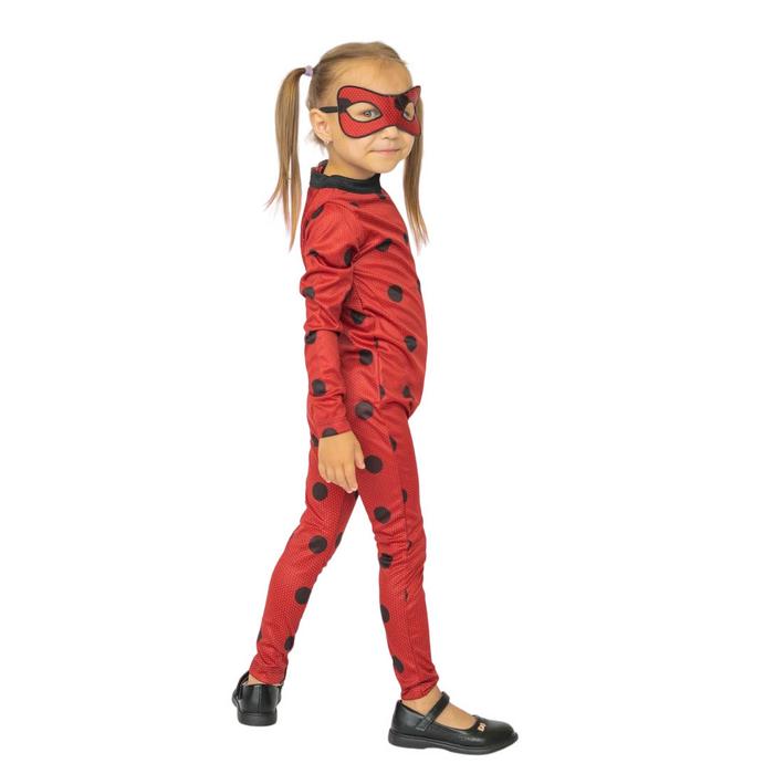 Ladybug Uğur Böceği Kostümü Mucize Lady Bug Kırmızı Benekli Maskeli Kostüm