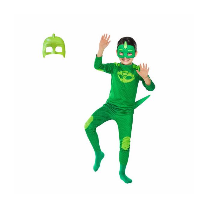 Pija Maskeliler Kostüm Gekko Yeşil Kertenkele Kostüm 2 Maskeli