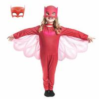 PijaMaskeliler Baykuş Kız Çocuk Kostüm Owlette Tulum Pelerinli 2 Maskeli Set
