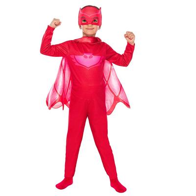 PijaMaskeliler Baykuş Kız Kostüm Owlette Tulum Pelerinli Maskeli Set