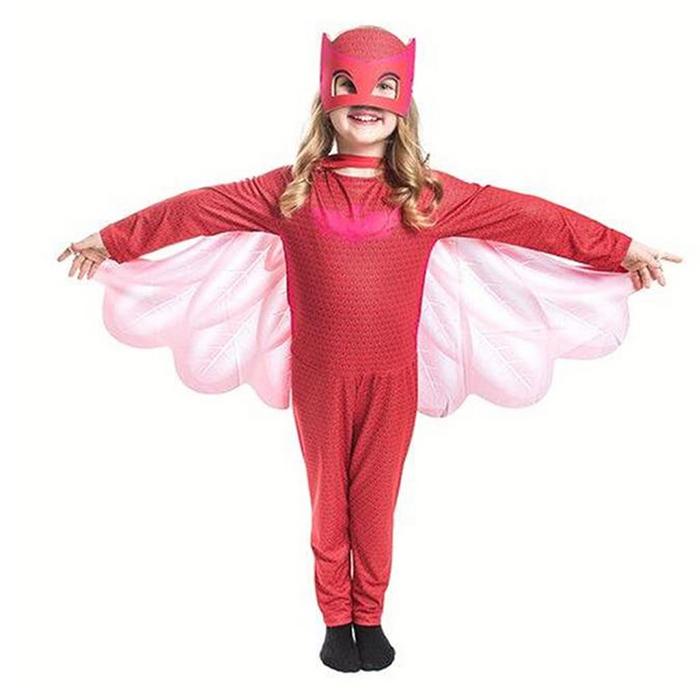 PijaMaskeliler Baykuş Kız Kostüm Owlette Tulum Pelerinli Maskeli Set