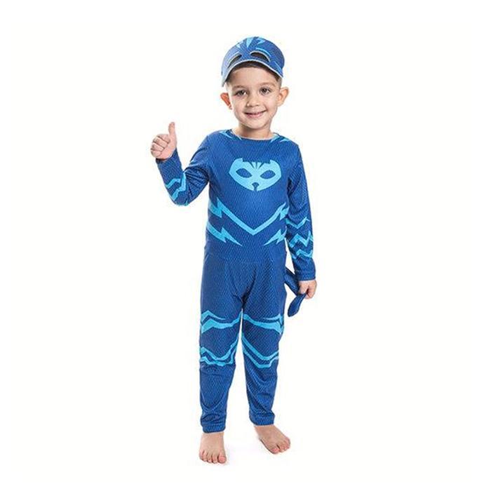 PijaMaskeliler Kedi Çocuk Kostüm Catboy Tulum Maskeli Set