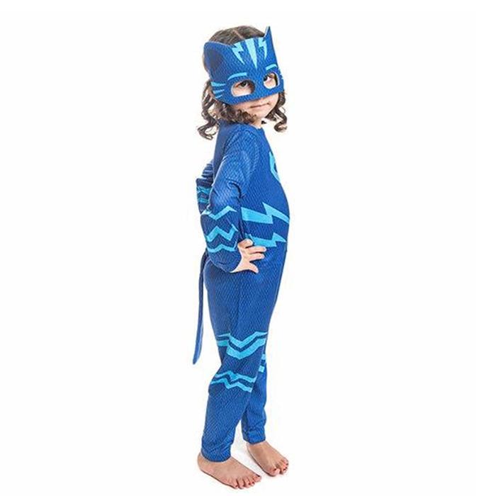 PijaMaskeliler Kedi Çocuk Kostüm Catboy Tulum Maskeli Set