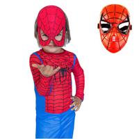 Spiderman Kostümü Örümcek Adam Maskeli Çocuk Kostümü Klasik 2 Maskeli