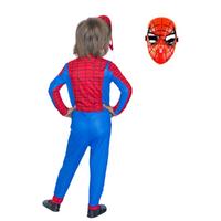 Spiderman Kostümü Örümcek Adam Maskeli Çocuk Kostümü Klasik 2 Maskeli