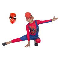 Spiderman Kostümü Örümcek Adam Maskeli Çocuk Kostümü Resimli 2 Maskeli Model