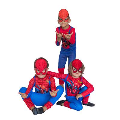 Spiderman Kostümü Örümcek Adam Maskeli Çocuk Kostümü Resimli
