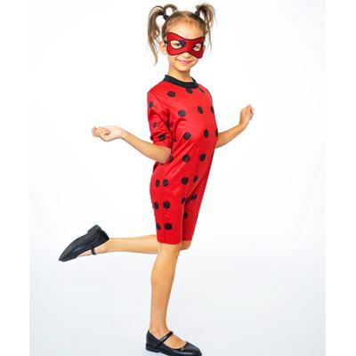 Uğur Böceği Kostümü Mucize Lady Bug Kırmızı Benekli Maskeli Ev Bahçe Tipi Yazlık Kostüm