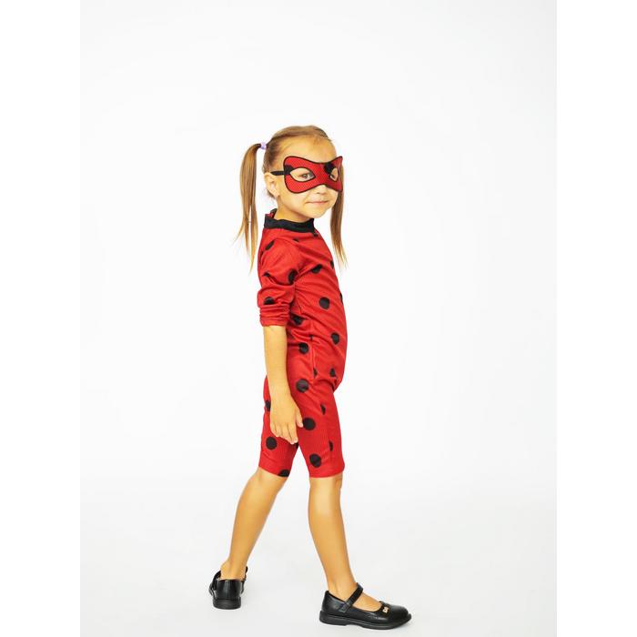Uğur Böceği Kostümü Mucize Lady Bug Kırmızı Benekli Maskeli Ev Bahçe Tipi Yazlık Kostüm
